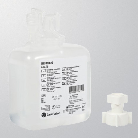 Humidifier, Prefilled, AirLife, Compact, Adapter, Multi-Angle Outlet, Relief Valve w/Alarm, 500 mL