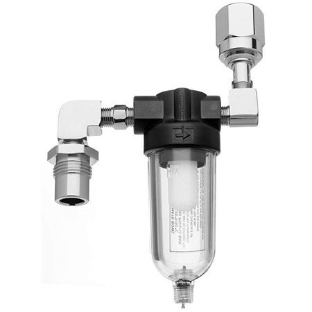 Water Trap, Medical Air, DISS 1160-A, Double Elbow, 90 Degree Male Inlet x 90 Degree Female Outlet