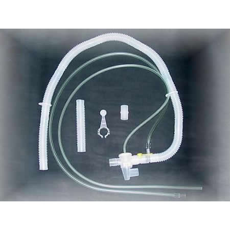 Breathing Circuit, Adult, Holding Arm, Temperature Tee, Adapters, 15 mm x 9 ft