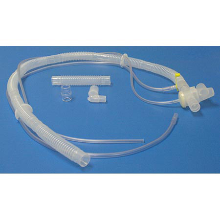 Breathing Circuit, Adult, Holding Arm, Temperature Tee, Adapters, 15 mm x 4 ft