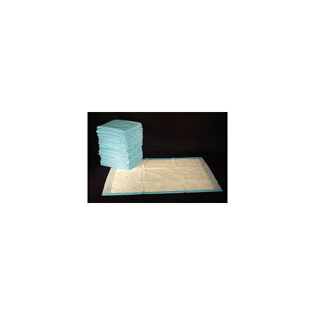 Underpad, Fluff, White Spunbonded Facing, Cellulose Fill, Blue Polypropylene Backing, 23 x 24 in