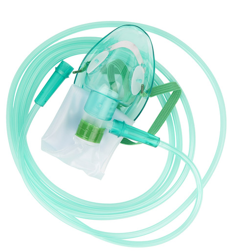 Oxygen Mask, Infant, High Concentration Non-Rebreather, without Vent, Reservoir Bag, 7ft of Supply Tubing