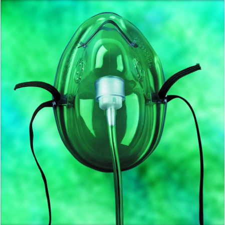 Oxygen Mask, Medium Concentration, Pediatric, Elongated, 7ft O2 Supply Tubing, Adjustable Noseclip