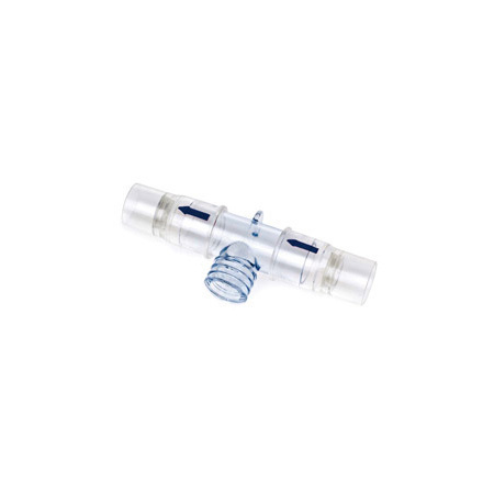 Unidirectional Valved Tee, Assembled Tee and Two 1-Way Valves, Individually Packaged