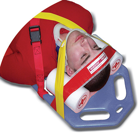 Head Immobilizer, Multi-Grip, Adult, Head and Chin Straps, Closed-Cell Foam
