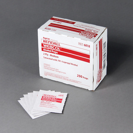 Kendall webcol alcohol clearance prep pads