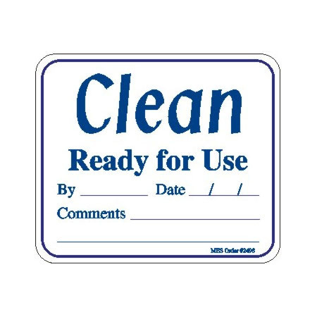 Label, Printed, Clean, Ready for Use, Roll, 3 x 3.5-in