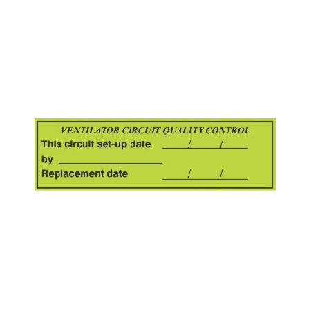 Label, Printed, Vent Circuit Quality Control, Roll, 1.5 x 5-in