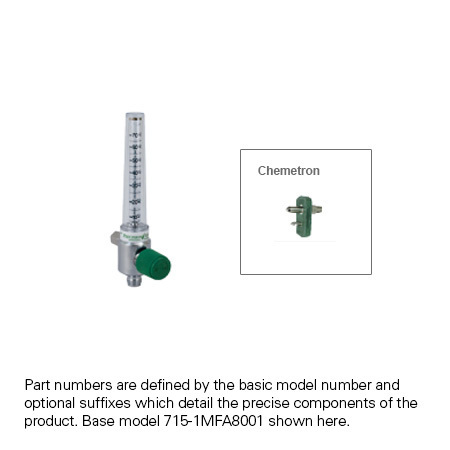Oxygen Flowmeters, Chrome, 0-70 LPM