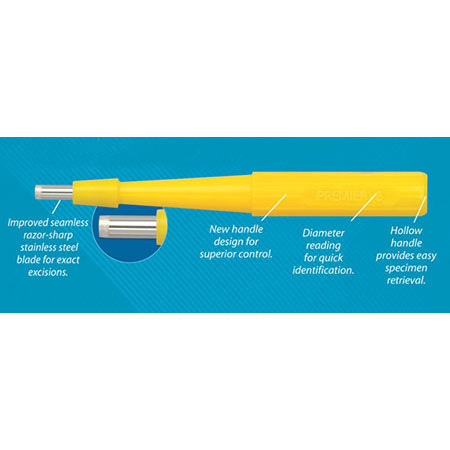 Biopsy Punch, Uni-Punch, Disposable, Sterile, Seamless, Razor Sharp Blades, 4.0 mm, Box of 25