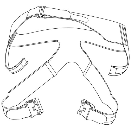 Philips AF531 NIV Mask 4-point headgear with Crown Strap and Clips