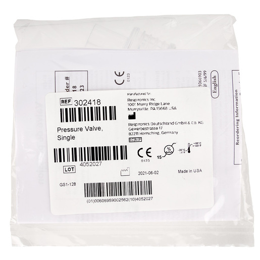 Pressure Valve for BiPAP Units