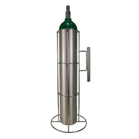 Cylinder Holder, E Cylinder, Single, Chrome Plated Steel, IV Pole Mount Hill-Rom and Stryker Beds