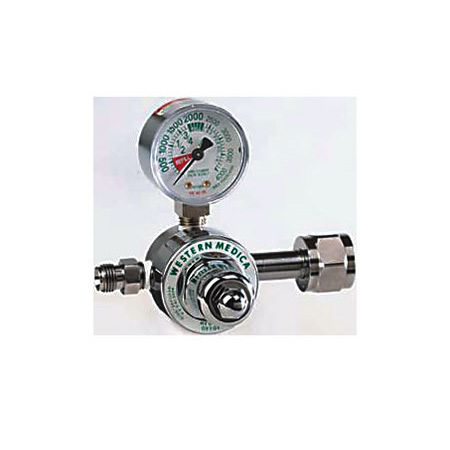 Oxygen Preset Pressure Gauge Regulator, M2 Series, 2 Stage, 50 PSI, H Cylinder, CGA540 Nut / Nipple