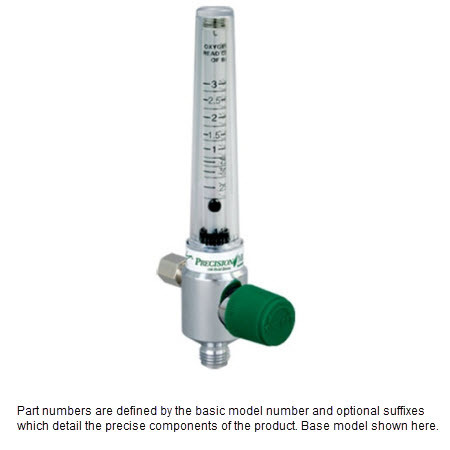 Oxygen Flowmeters, Chrome, 0-3 LPM